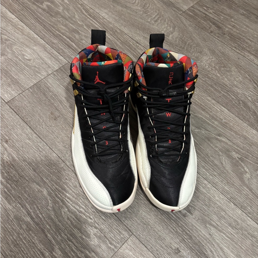 Jordan 12 Men's Black and White High-Top Chinese New Year